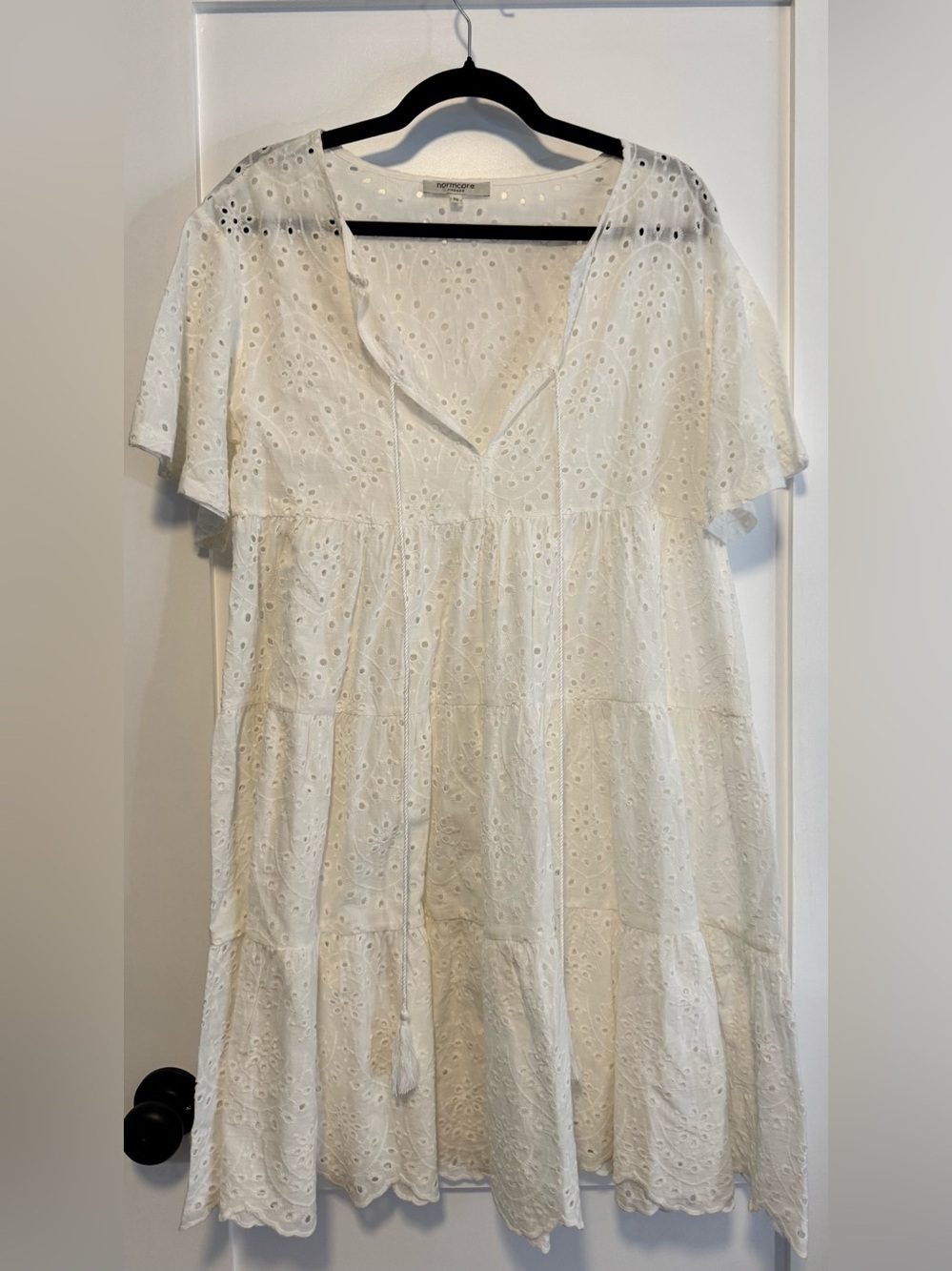 normcore White Eyelet Midi Dress Like New
